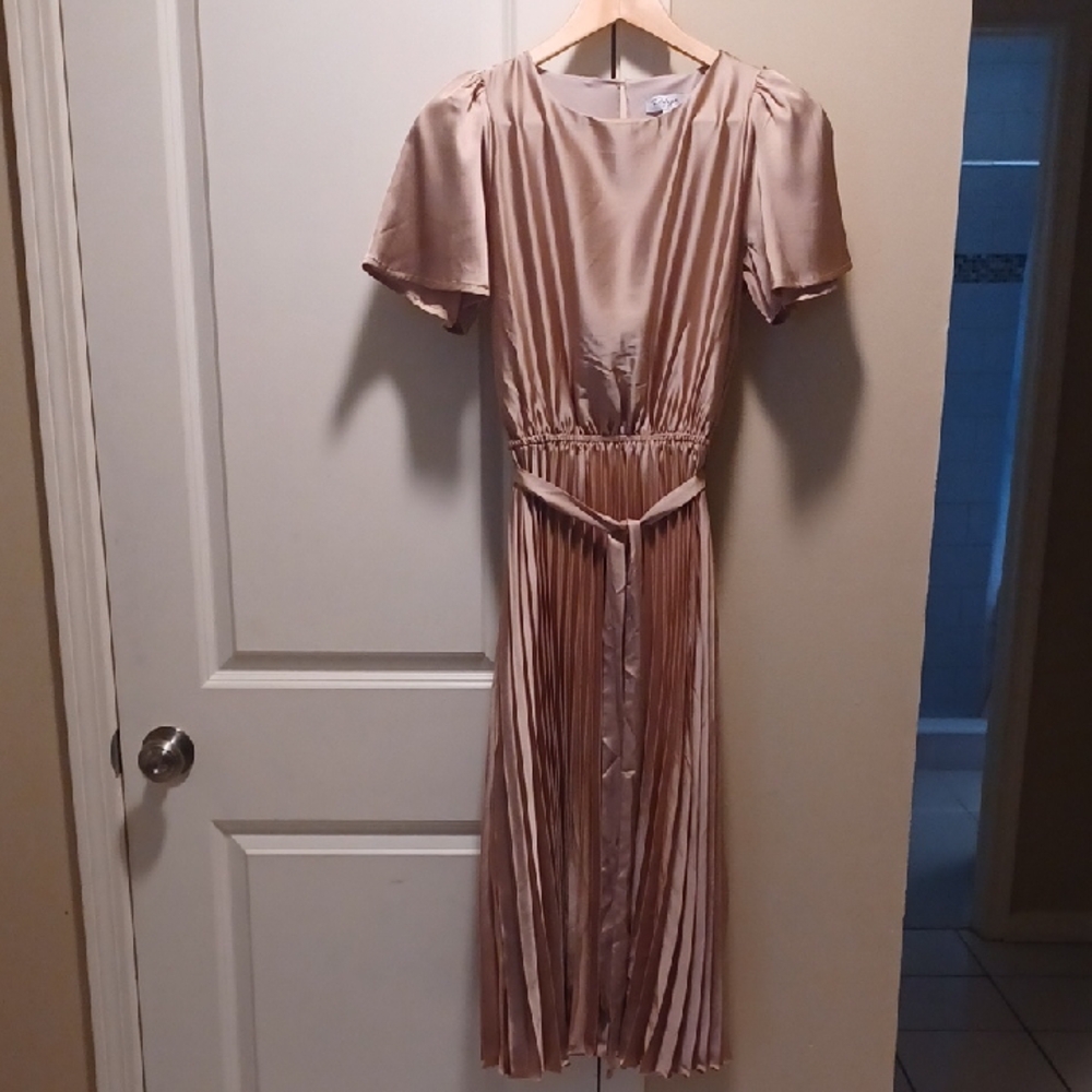Polagram Pink Puff Sleeve Midi Gown